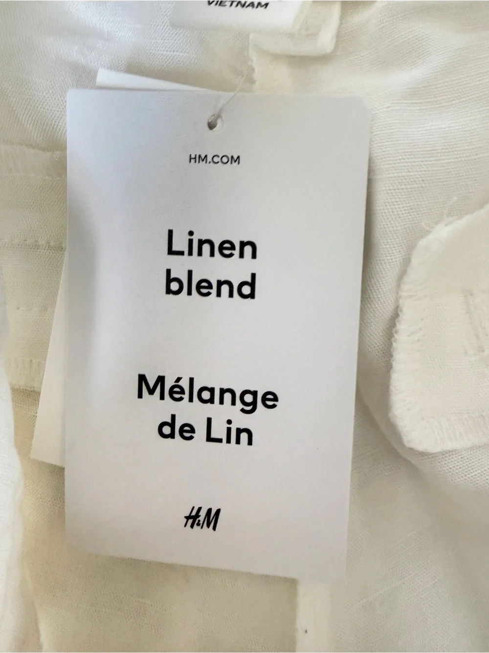 H&M white linen blend wide legged cropped pants Women’s size 4 | jh3